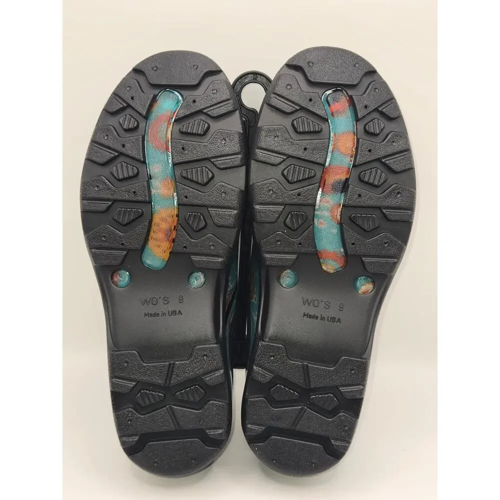 Sloggers Women's Waterproof Garden Rain Clogs Birds Turquoise Size 9 New